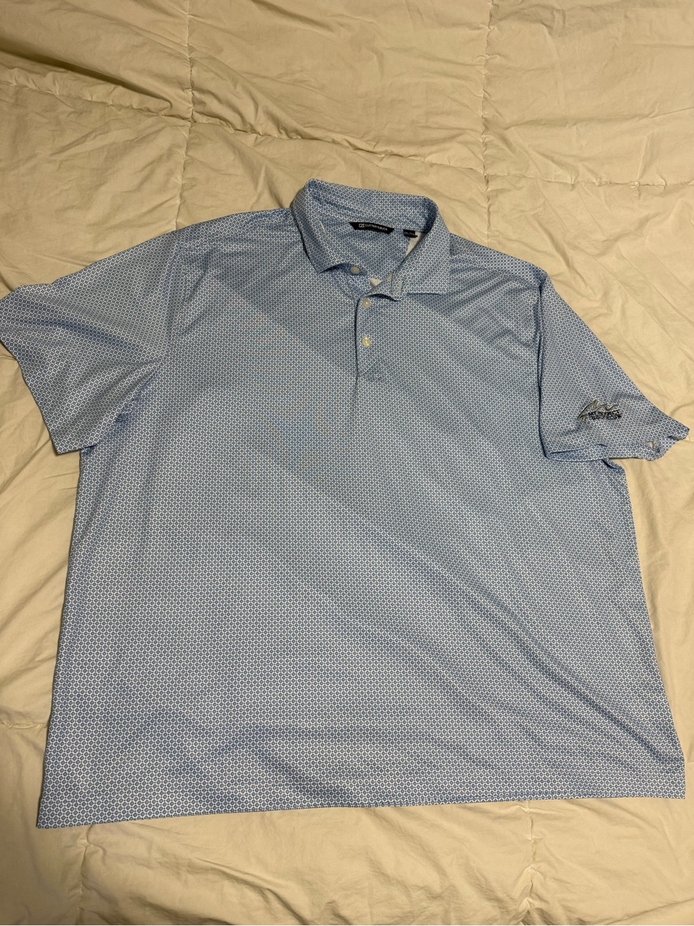 Cutter & Buck Light Blue Micro-Pattern Polo